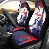 Custom France Basketball Car Seat Cover Eiffel Tower Sporty Style