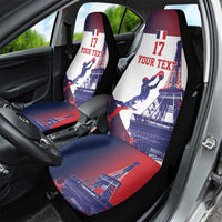 Custom France Basketball Car Seat Cover Eiffel Tower Sporty Style