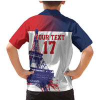Custom France Basketball Family Matching Mermaid Dress and Hawaiian Shirt Eiffel Tower Sporty Style