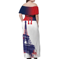 Custom France Basketball Family Matching Off Shoulder Maxi Dress and Hawaiian Shirt Eiffel Tower Sporty Style