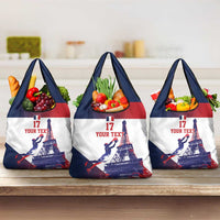 Custom France Basketball Grocery Bag Eiffel Tower Sporty Style