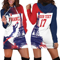 Custom France Basketball Hoodie Dress Eiffel Tower Sporty Style