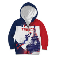 Custom France Basketball Kid Hoodie Eiffel Tower Sporty Style