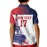 Custom France Basketball Kid Polo Shirt Eiffel Tower Sporty Style