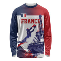 Custom France Basketball Long Sleeve Shirt Eiffel Tower Sporty Style