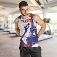 Custom France Basketball Men Tank Top Eiffel Tower Sporty Style