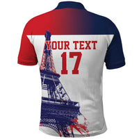 Custom France Basketball Polo Shirt Eiffel Tower Sporty Style