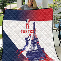 Custom France Basketball Quilt Eiffel Tower Sporty Style