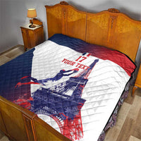 Custom France Basketball Quilt Eiffel Tower Sporty Style