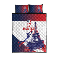 Custom France Basketball Quilt Bed Set Eiffel Tower Sporty Style