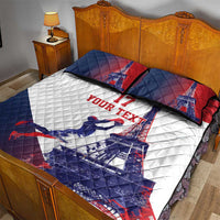 Custom France Basketball Quilt Bed Set Eiffel Tower Sporty Style