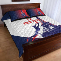 Custom France Basketball Quilt Bed Set Eiffel Tower Sporty Style