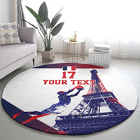 Custom France Basketball Round Carpet Eiffel Tower Sporty Style