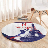 Custom France Basketball Round Carpet Eiffel Tower Sporty Style