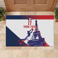 Custom France Basketball Rubber Doormat Eiffel Tower Sporty Style