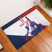 Custom France Basketball Rubber Doormat Eiffel Tower Sporty Style