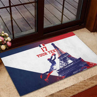 Custom France Basketball Rubber Doormat Eiffel Tower Sporty Style