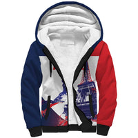 Custom France Basketball Sherpa Hoodie Eiffel Tower Sporty Style