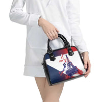 Custom France Basketball Shoulder Handbag Eiffel Tower Sporty Style