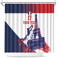 Custom France Basketball Shower Curtain Eiffel Tower Sporty Style