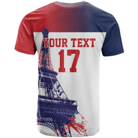 Custom France Basketball T Shirt Eiffel Tower Sporty Style