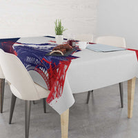 Custom France Basketball Tablecloth Eiffel Tower Sporty Style