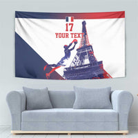 Custom France Basketball Tapestry Eiffel Tower Sporty Style