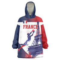 Custom France Basketball Wearable Blanket Hoodie Eiffel Tower Sporty Style