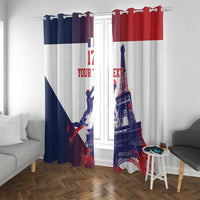 Custom France Basketball Window Curtain Eiffel Tower Sporty Style