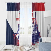 Custom France Basketball Window Curtain Eiffel Tower Sporty Style