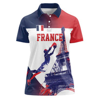Custom France Basketball Women Polo Shirt Eiffel Tower Sporty Style
