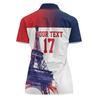Custom France Basketball Women Polo Shirt Eiffel Tower Sporty Style