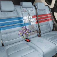 Personalized Fance Le 14 Juillet Back Car Seat Cover Eiffel Tower with Iris Flower