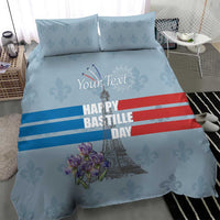 Personalized Fance Le 14 Juillet Bedding Set Eiffel Tower with Iris Flower