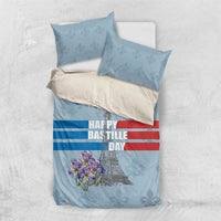Personalized Fance Le 14 Juillet Bedding Set Eiffel Tower with Iris Flower