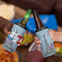 Personalized Fance Le 14 Juillet 4 in 1 Can Cooler Tumbler Eiffel Tower with Iris Flower