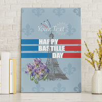 Personalized Fance Le 14 Juillet Canvas Wall Art Eiffel Tower with Iris Flower