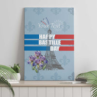Personalized Fance Le 14 Juillet Canvas Wall Art Eiffel Tower with Iris Flower