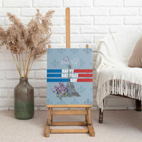 Personalized Fance Le 14 Juillet Canvas Wall Art Eiffel Tower with Iris Flower