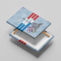 Personalized Fance Le 14 Juillet Canvas Wall Art Eiffel Tower with Iris Flower