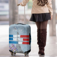 Personalized Fance Le 14 Juillet Luggage Cover Eiffel Tower with Iris Flower