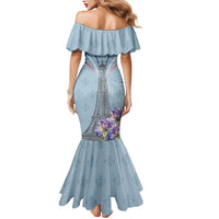 Personalized Fance Le 14 Juillet Mermaid Dress Eiffel Tower with Iris Flower