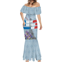 Personalized Fance Le 14 Juillet Mermaid Dress Eiffel Tower with Iris Flower