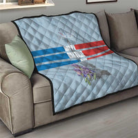 Personalized Fance Le 14 Juillet Quilt Eiffel Tower with Iris Flower