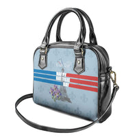 Personalized Fance Le 14 Juillet Shoulder Handbag Eiffel Tower with Iris Flower