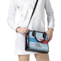 Personalized Fance Le 14 Juillet Shoulder Handbag Eiffel Tower with Iris Flower