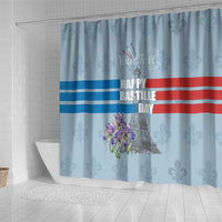 Personalized Fance Le 14 Juillet Shower Curtain Eiffel Tower with Iris Flower