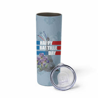 Personalized Fance Le 14 Juillet Skinny Tumbler Eiffel Tower with Iris Flower