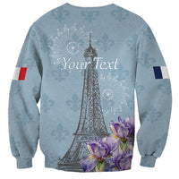 Personalized Fance Le 14 Juillet Sweatshirt Eiffel Tower with Iris Flower