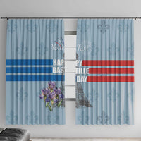Personalized Fance Le 14 Juillet Window Curtain Eiffel Tower with Iris Flower
